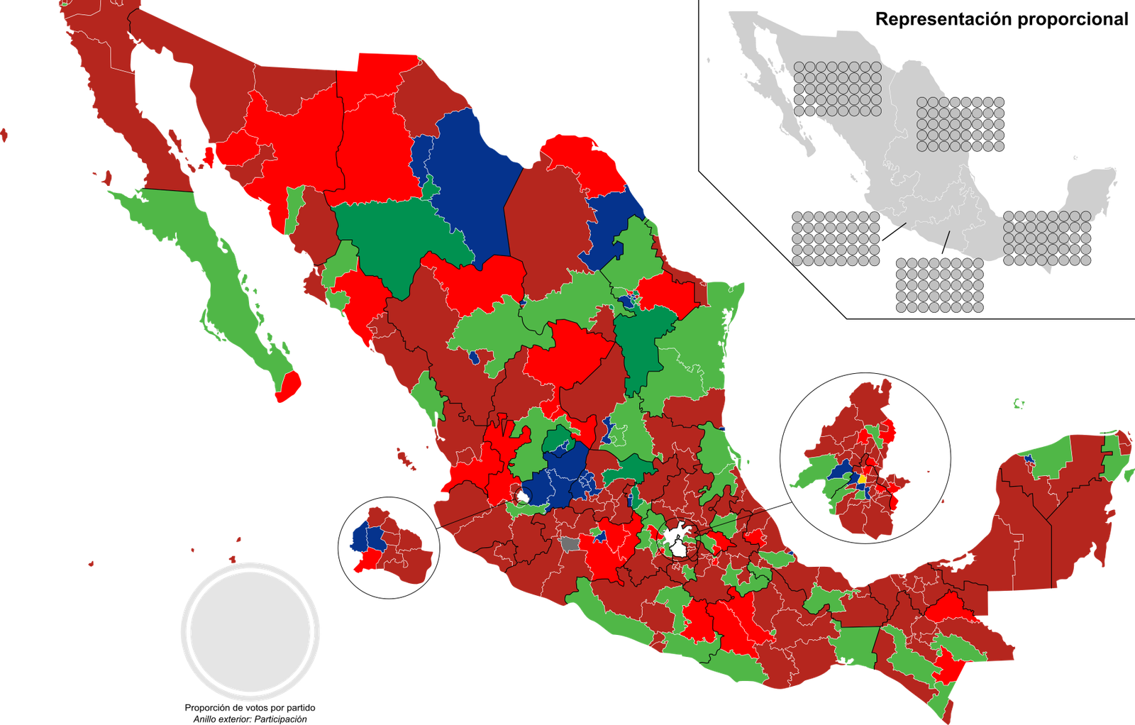 La Cámara de diputados federales quedará de la siguiente manera en México