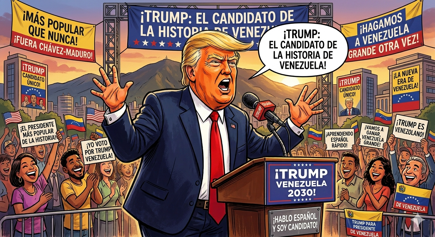 Trump: ¡Aprenderé Español rápido y seré presidente de Venezuela!
