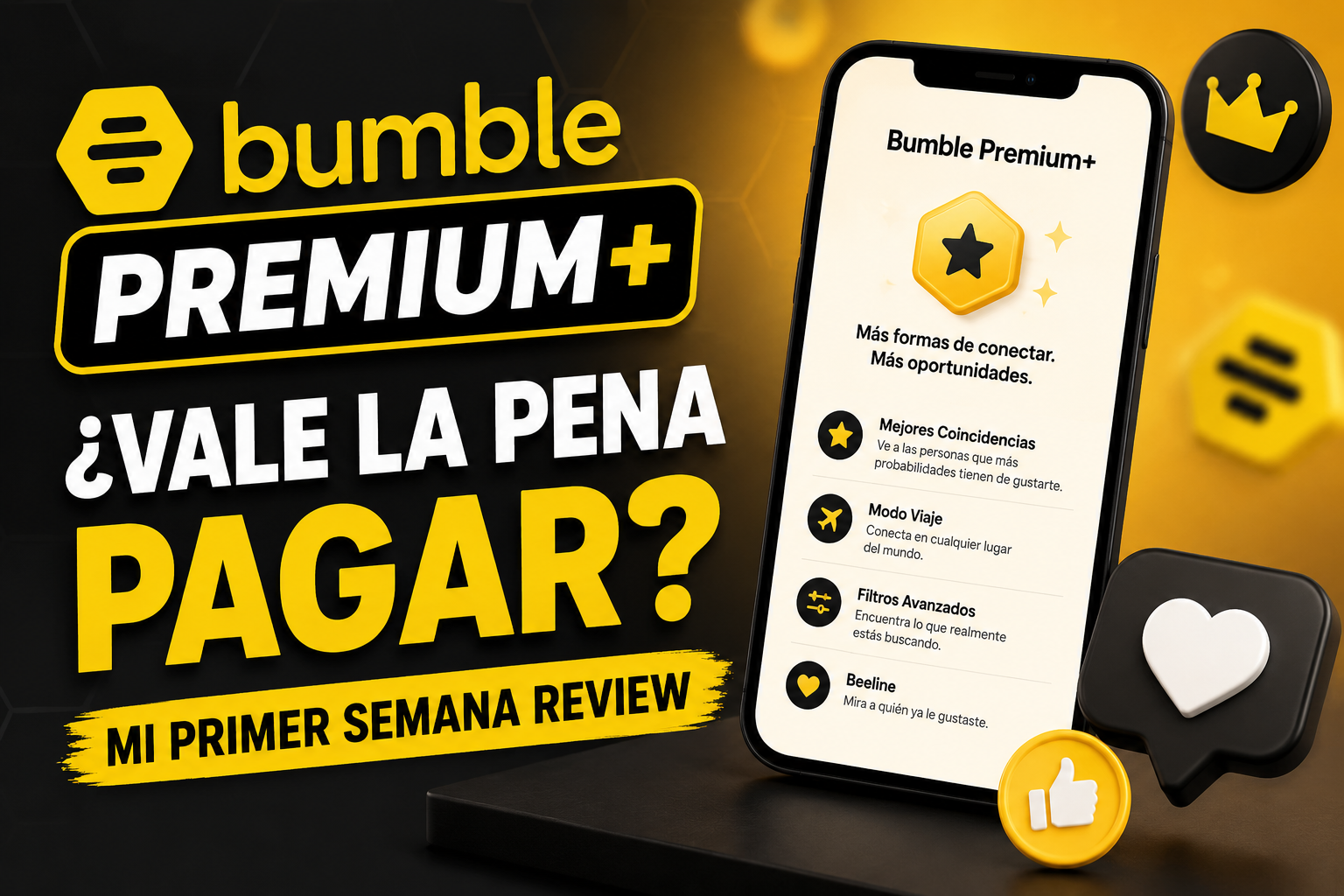 ¿Vale la Pena Pagar  Bumble Premium +? Mi Primer Semana Pagándolo!