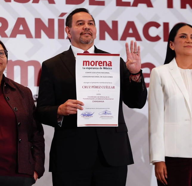 Morena define a Cruz Pérez Cuéllar como coordinador de la Defensa de la Transformación en Chihuahua rumbo a 2027